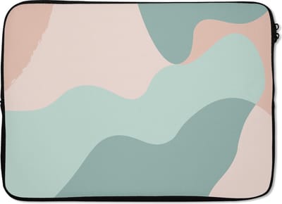 Laptophoes 13 inch - Zomer - Vormen - Abstract - Laptop sleeve - Binnenmaat 32x22,5 cm - Zwarte achterkant