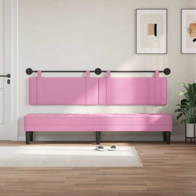 vidaXL - Hangend - hoofdbord - Roze - Stof