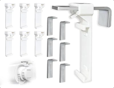 EGoods - Klemdragers voor rolgorijnen en dubbele rolgordijnen, set van 6, zonder boren, metaal, voor vaste PVC-raamkozijnen.