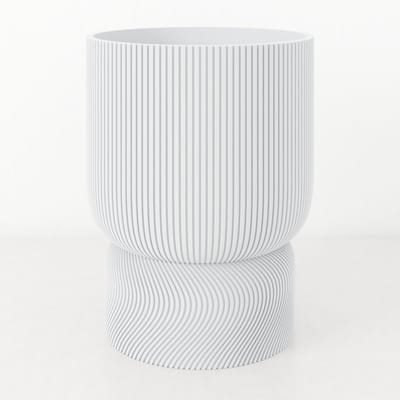 Fleuriek - hoge plantenpot van bio plastic - Japandi Living - Moderne Japandi Decoratie - Øq2 cm wit