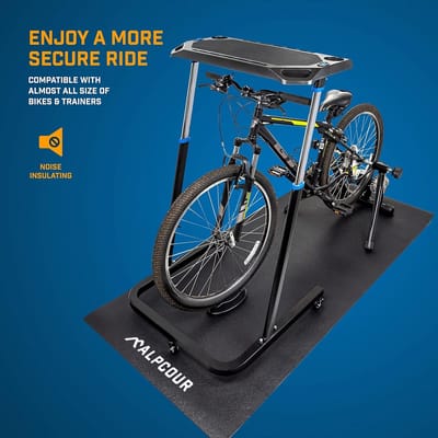 Fietstrainermat - Hometrainermat Vloerbeschermer - Thuis Trainen - Waterbestendig Antislip - 91 x 198 cm - Zwart