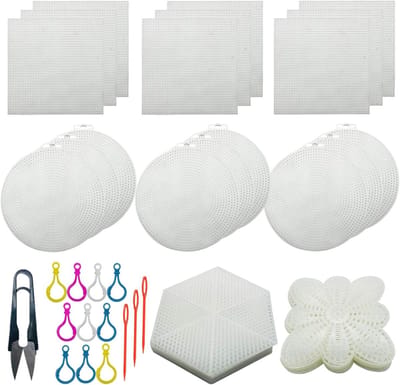 Plastic borduurset 52-delig - transparant plastic - 4 vormen - perfect voor handwerk - ShopVlot