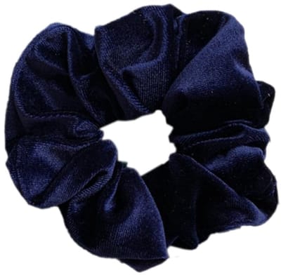 Dailygoods - Set van 3 Fluwelen Haarelastiekjes voor Dames in Marineblauw