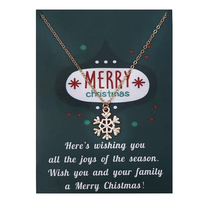 Bixorp Christmas Kerst Ketting met Sneeuwvlok Goudkleurig - Kerst Cadeau voor Vrouwen - Cadeau voor haar