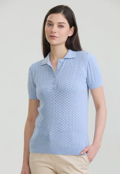 Felix Hardy Polo Shirt Korte Mouwen 100% Katoen Dames Blauw - L