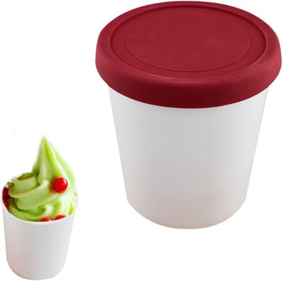 IJs Bak - Vriescontainer Bak - Zelfgemaakt IJs - Stapelbaar Ontwerp - 1 Liter - Rood