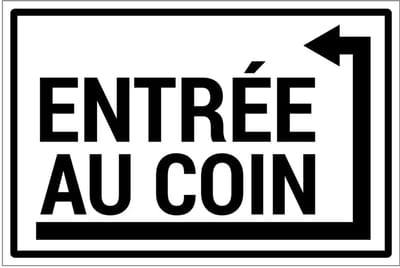 Entrée au coin droite bord | gecoat dibond materiaal | 18 x 12 cm