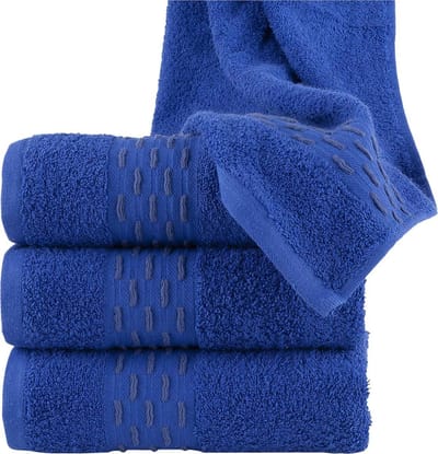 Homéé® Handdoeken golf jacquard 550g. m² 50x100cm 100% katoen badstof set van 4 stuks royal blauw