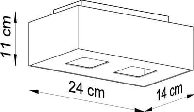 Sollux Lighting Plafondlamp Mono - 11x24x14cm - GU10 - zwart wit - staal