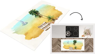 Keukenloper - Loper keuken - Strand - Boot - Tas - Palmboom - 120x60 cm - Keukenloper vinyl