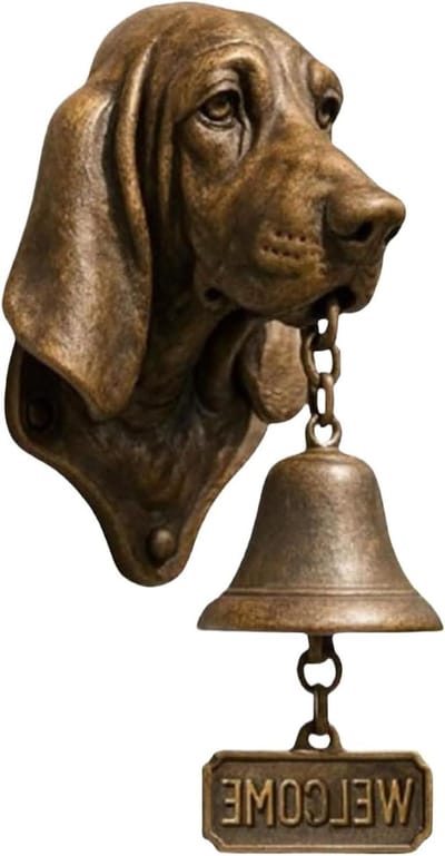 Hond Thema Deurbel - Dierenbel Rustiek - Bezoekers Ontvangen - Antiek Bronzen Afwerking - 19 x 15 x 14 cm