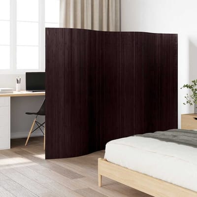 vidaXL - Kamerscherm - breedte - 250 - cm - hoogte - 165 - cm - bamboe - donkerbruin