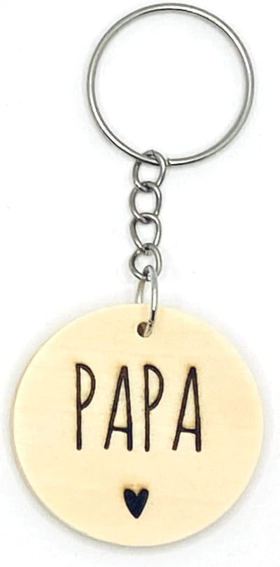 Sleutelhanger van hout | PAPA | cadeautje voor vaderdag / vader | vaderdagcadeau