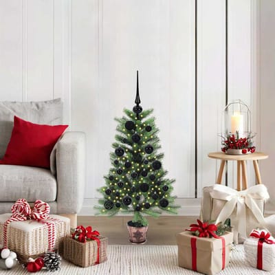 vidaXL - Kerstboom - met - 150 - LED - met - standaard - Groen - 90 - cm - PE