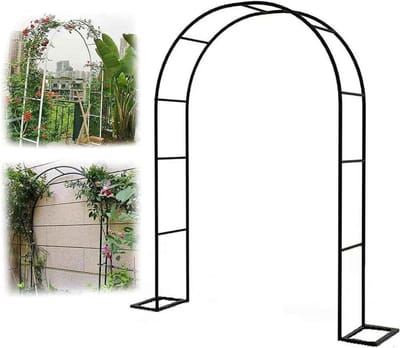 Tuinboog Metaal - Rozenboog Hekwerk - Klimplanten Ondersteunen - Gepoedercoat Staal - 3 x 2.2 m - Zwart