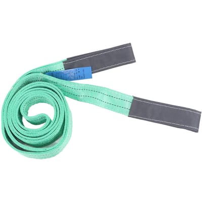 Polyester Hijsband Industriële Kraan Platte Zware Last Hijsstrop 4409lb Capaciteit 13.12ft 2 Oog Gesp Groen