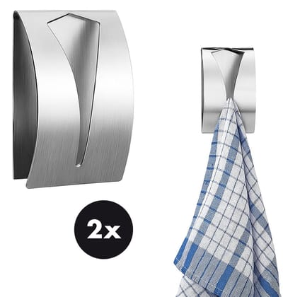 Actie4you® - RVS - Handdoekhouders - Handdoek Klem - Handdoek haak – 2 Stuks – Met Plakstrip – Theedoek Haak - Zelfklevende Handdoekhaak