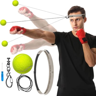 Boks Training Bal - Reflex Bal - Hand-Oog Coördinatie - Montagevrij Systeem - 6 cm Diameter - Tennis