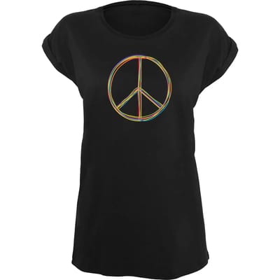 Basis T-shirt voor dames Merchcode Peace_Multicolor