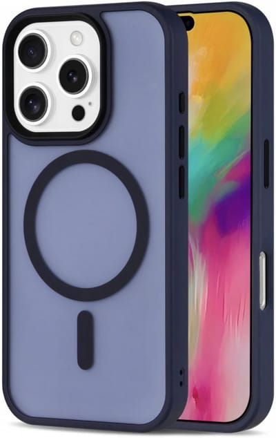 YPCd MagSafe Backcover Geschikt voor Apple iPhone 16 Pro Max – Shockproof TPU - Hard PC Achterkant – Sterke MagSafe Magneet – Camera Bescherming – Donkerblauw