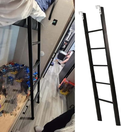 Stapelbed Ladder - Bedladder - Gemakkelijke Toegang - Verstelbare Lengte - 33 cm Breed - Zilver