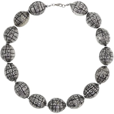 Behave – Ketting – Zilverkleurig – Vintage Antiek Look – Statement Sieraad – Nikkelvrij