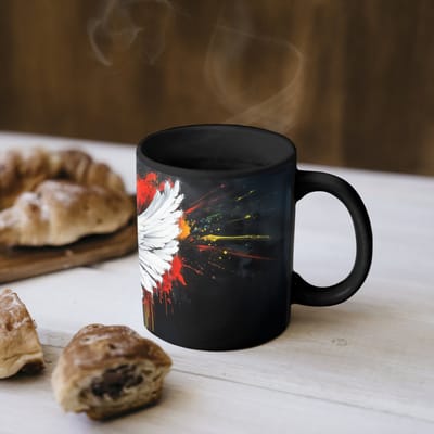 Magische Mok - Foto op Warmte Mokken - Koffiemok - Vleugels - Verfspatten - Kleurrijk - Magic Mok - Beker - 350 ML - Theemok