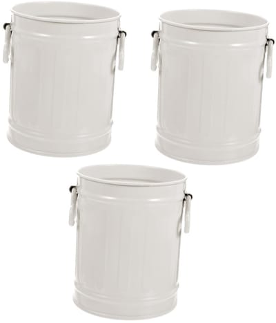 Bureau Prullenbakken - Opbergbakjes - Kantoor Organisatie - Set van Drie - 11.5 cm Hoog - Wit