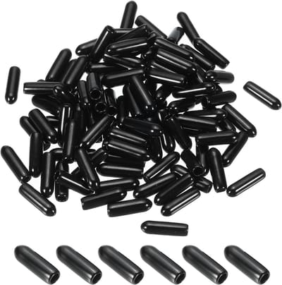 Flexibele 3mm Vinyl Rubber Einddoppen - 150 Stuks Ronde Beschermkappen voor Bouten en Schroeven, Zwart, Ideaal voor Metalen Pijpen en Stangen