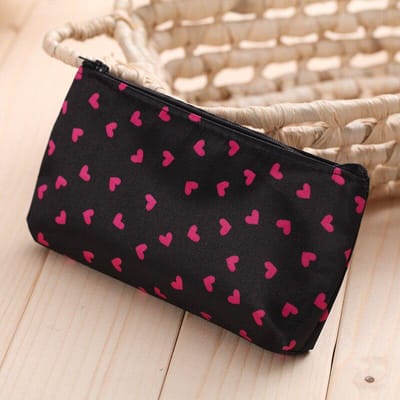 Trousse de Maquillage Amour et Mignon, Trousse de Rangement pour Maquillage Portable de Petite Capacité, Sac de Rangement à Main pour Femmes