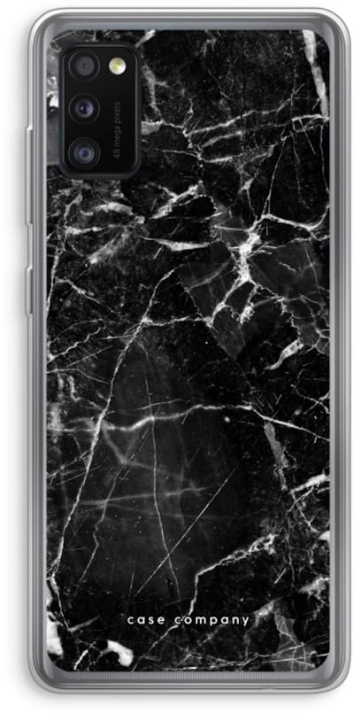Case Company® - Hoesje geschikt voor Samsung Galaxy A41 hoesje - Zwart Marmer - Soft Cover Telefoonhoesje - Bescherming aan alle Kanten en Schermrand