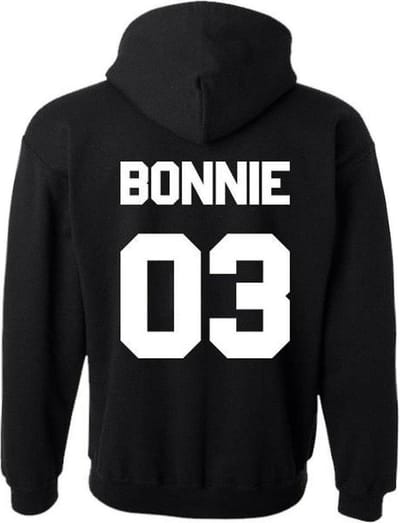 Bonnie / Clyde 03 Hoodie (Bonnie - Maat XS) | Koppel Cadeau | Valentijn Cadeautje voor hem & haar