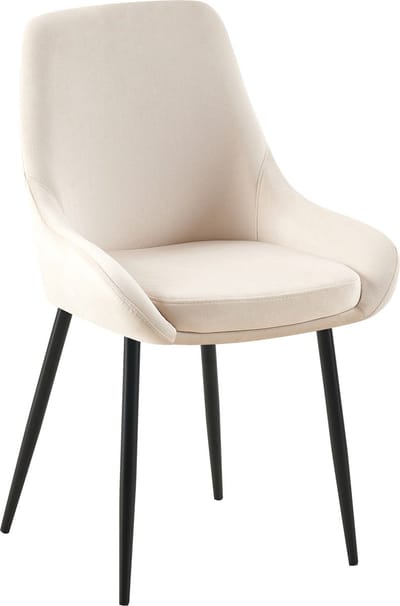 CLP Elmira Eetkamerstoel - Klassiek - Met rugleuning - Met armleuning - Met rugleuning - Velvet - zwart/creme