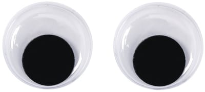 Wiebel oogjes - 10x stuks - googly eyes - 15 mm - Plastic - beweegbare oogjes