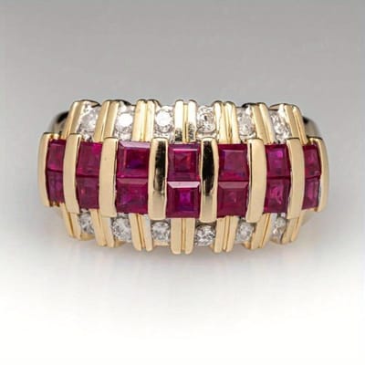 Kleine retro ring met ingelegde zirkonia in geometrische vorm, gepersonaliseerde trendy sieraden voor dames, perfect voor feestjes en andere gelegenheden. 6 beige