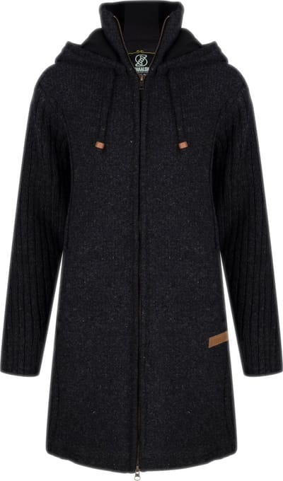 Gebreid Wollen Dames Vest van Schapenwol met Katoenen Voering en afneembare capuchon - SHAKALOHA - W Supermodel ZH XL