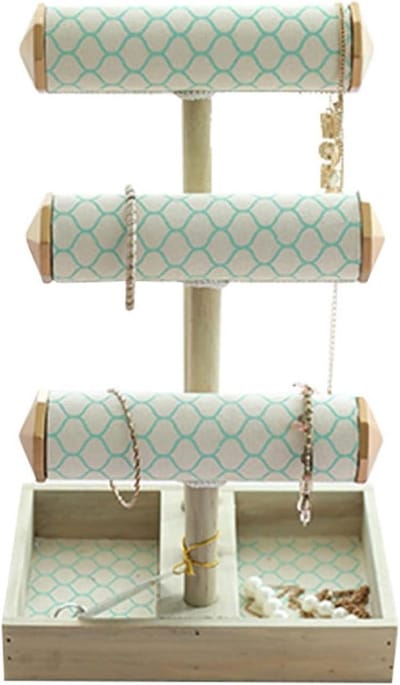 Sieraden Organizer - Armband Houder - Sieraden Tonen - 3 Lagen T-Bar - Lade Inclusief - Houtlook