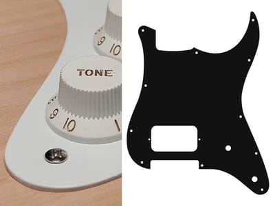 Boston ST-144-W pickguard, Stallion, H, 2 pot holes, 1 ply, white