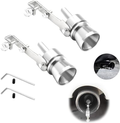 Dailygoods- Uitlaatpijp Turbo Geluid - Aluminium - Geluidsdemper - Turbo-Fluitje - Universeel - 2 Stuks - Maat S