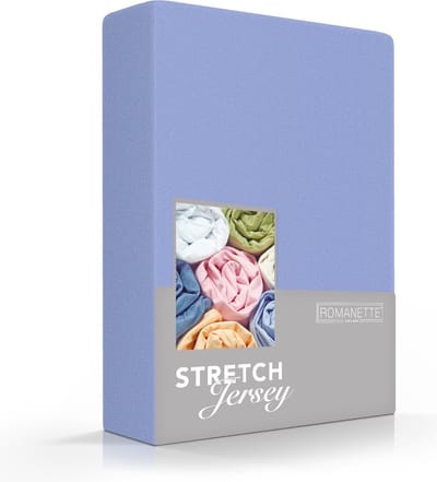 Romanette luxe jersey hoeslaken - tweepersoons  (140/150x200/210/220) - lavendel