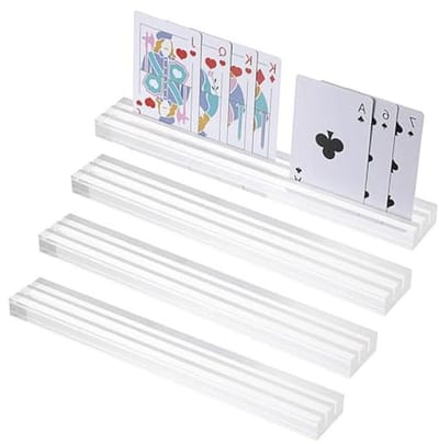 2-delige kaartenhouder voor speelkaarten - Acryl kaartenstandaard met 2 sleuven - Handenvrije oplossing voor senioren, volwassenen en kinderen