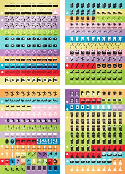 Plan-Point Organizing A5 stickers - 480 stickers - 6-gaats geperforeerd voor in A5 planners - Huishoud stickers - Planning stickers voor agenda, kalender, bullet journal