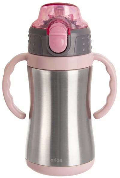 Orion Thermosbeker voor Kinderen - Stalen - Roze - 300 ml - Ergonomische Handvatten