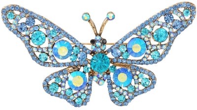 Butterfly broche - Multi - Blauw - Dames broche - Gouden broche - Sierbroche - Goudlief