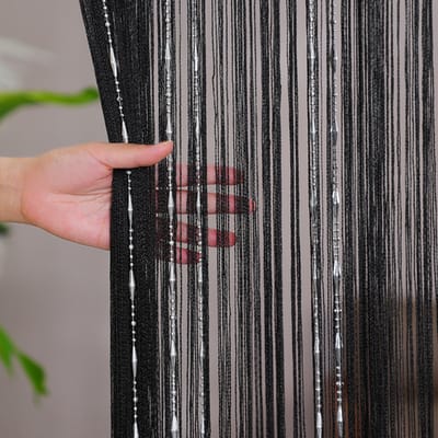 longziming -Kralengordijn - Parelgordijn - Deurgordijn - Insectenbescherming - Ruimteverdeling - Polyester Met Transparante Ruitvormige Kralen - Handgemaakt En Bij Te Snijden - Goede Ventilatie Voor Binnen En Buiten - 1 Stuk