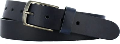 Leren Heren/Dames Riem | 3.5cm breed | Riemmaat: 85cm (totale lengte: 100cm) | 100% echt leer | Nikkelvrije gesp | Kleur: blauw
