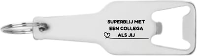 Akyol - superblij met een collega als jij flesopener - inclusief kaart - Collega - medewerkers - collega cadeau - leuk kado voor je collega om te geven - 105 x 25mm