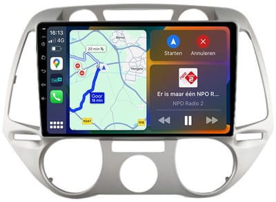 BG4U - Android Navigatie Radio geschikt voor Hyundai i20 2008-2012 Manual Airco met Draadloze Apple Carplay en Android Auto Draadloos