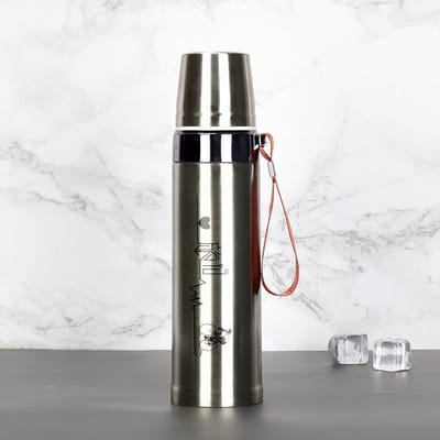 Buitensportbeker 304 Roestvrijstalen Mok Draagbaar Grote capaciteit Kantoor Cadeau Bekers 750ml grijs