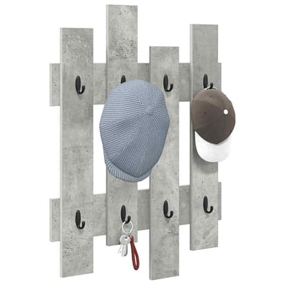vidaXL - Wandgemonteerde - kapstok - Muurmontage - Beton - Grijs - 60 - x - 3 - x - 82 - cm
